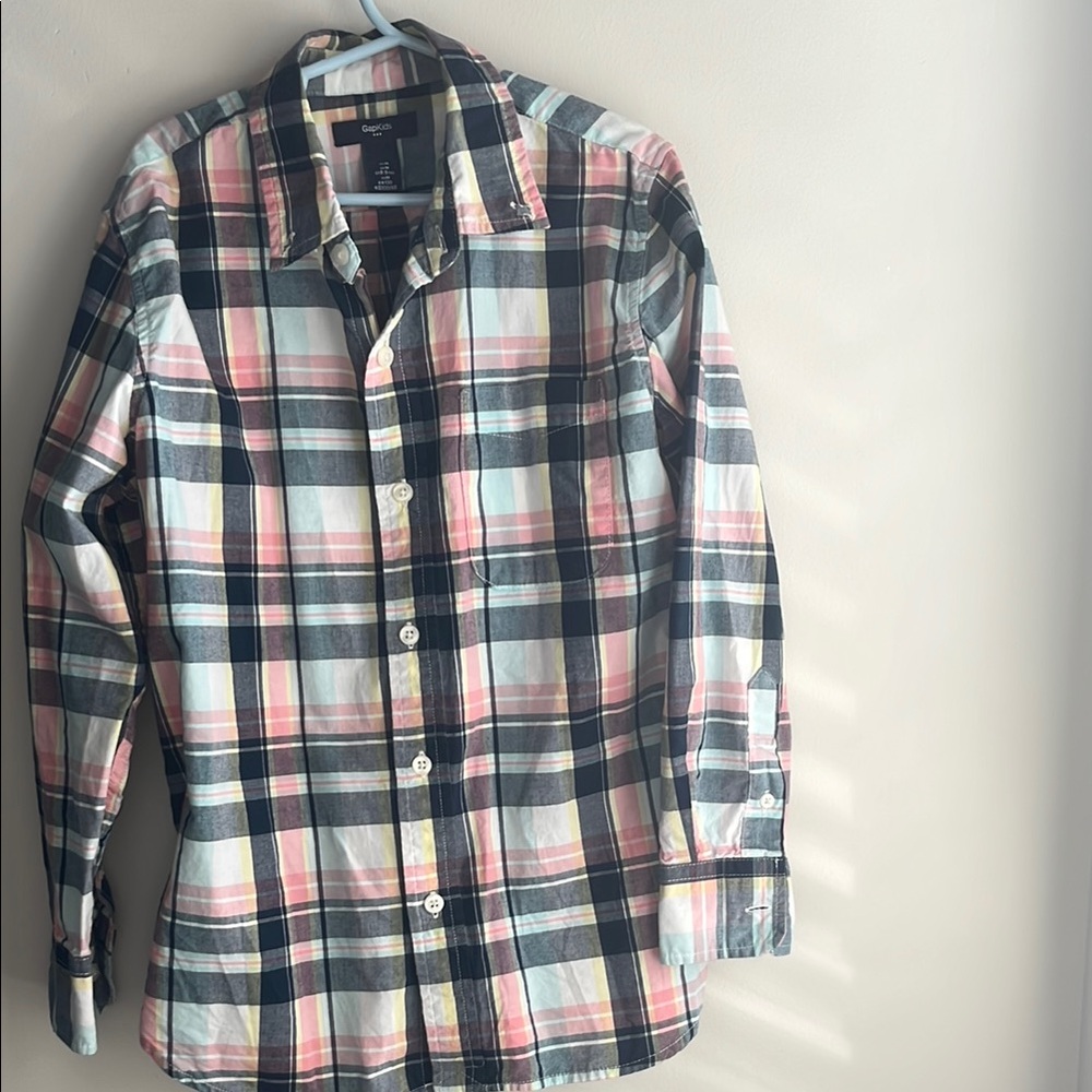 GAP Pink and Black Button Down Shirt